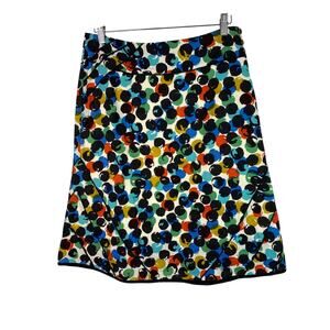 NWT Edme & Esyllte Women's 6 Cream Colorful Cotton A-Line Skirt *